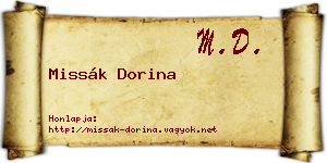 Missák Dorina névjegykártya
